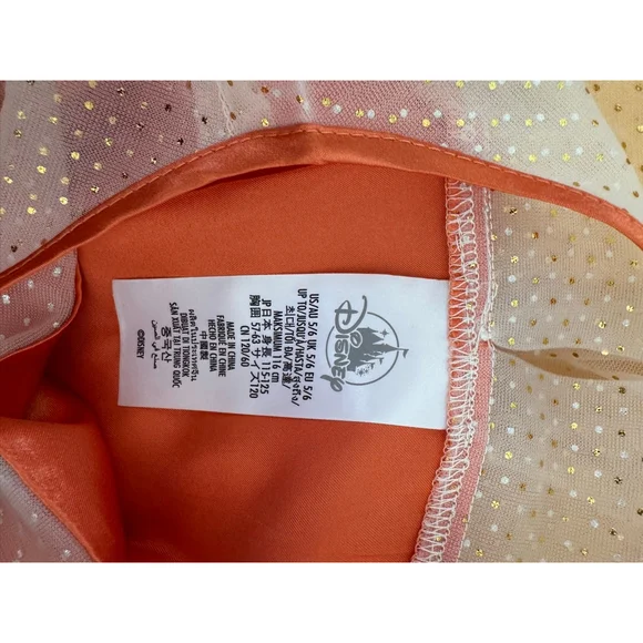 Girls Disney Moana Pajama Dress Size 5/6 Orange Gold - Picture 7 of 7